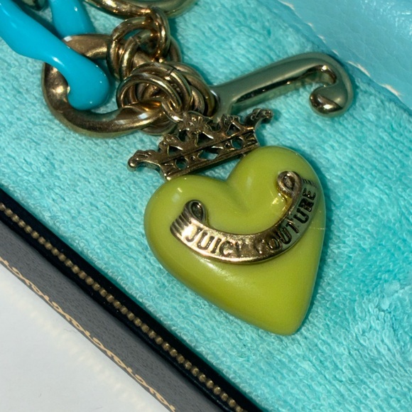 Juicy Couture Gold and Turquoise Bracelet with Green Heart Charm - Picture 4 of 8